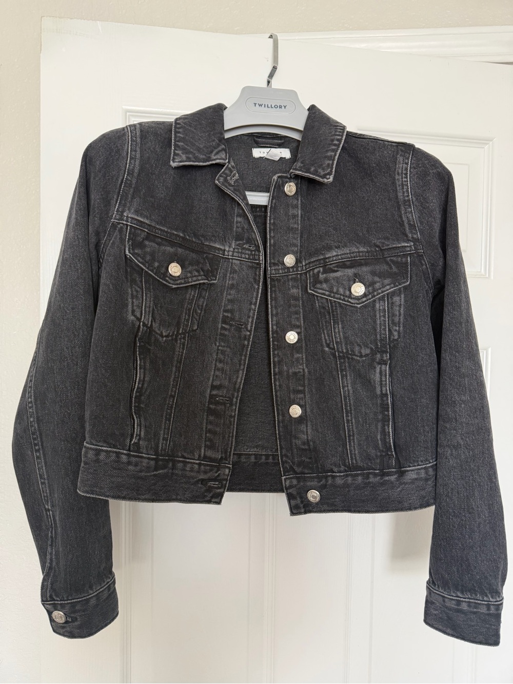Topshop Black Washed Denim Jacket